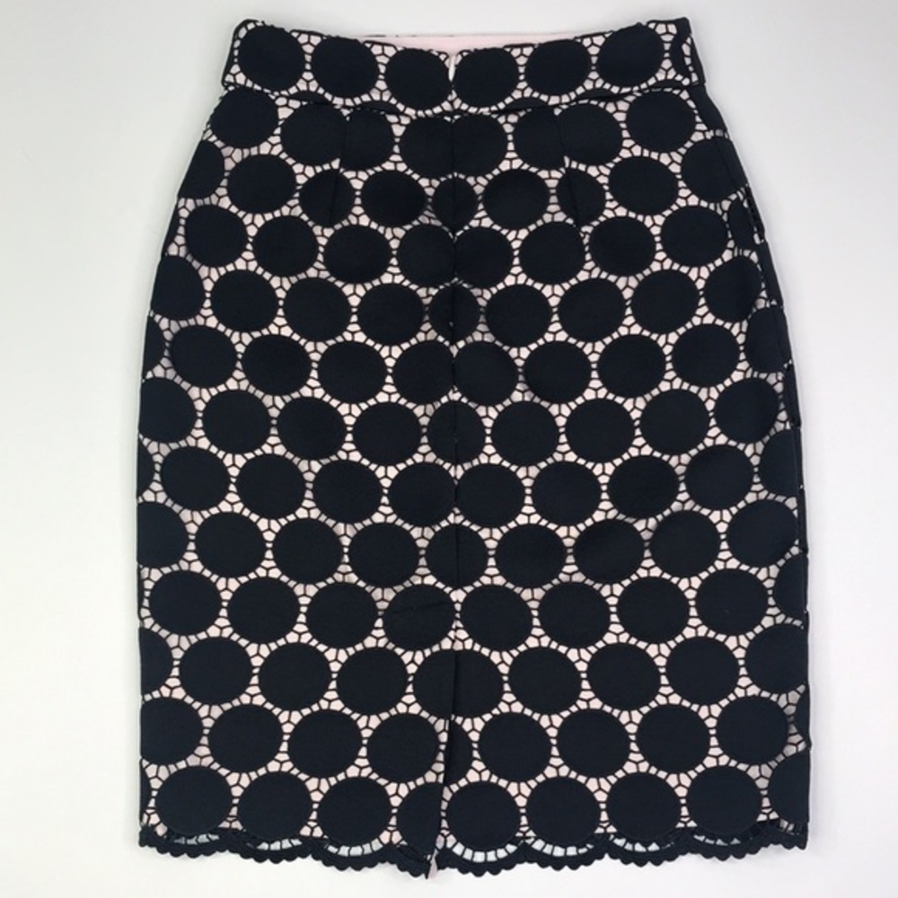 KATE SPADE Navy Pink Lace Pencil Skirt sz 0 - Picture 3 of 10